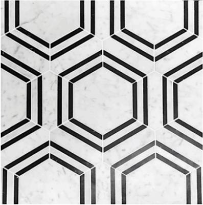 Carrara Hexagon Stone Mosaic Tiles