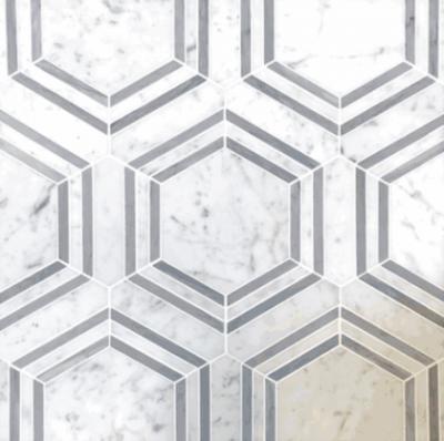 Carrara Hexagon Stone Mosaic Tiles