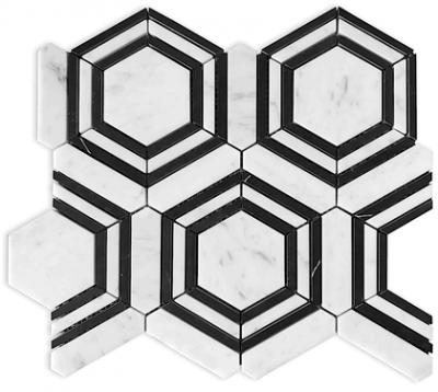 Carrara Hexagon Stone Mosaic Tiles